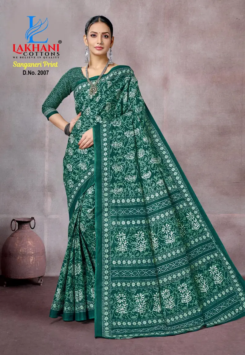 Sanganeri Print Vol 01 By Lakhani Heavy Cotton Printed Saree Bulk Orders In India
